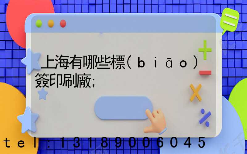 上海有哪些標(biāo)簽印刷廠