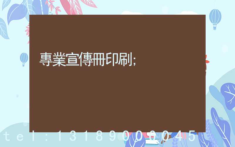 專業宣傳冊印刷