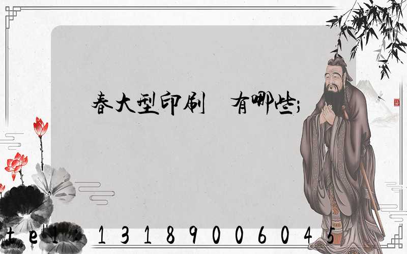 長春大型印刷廠有哪些